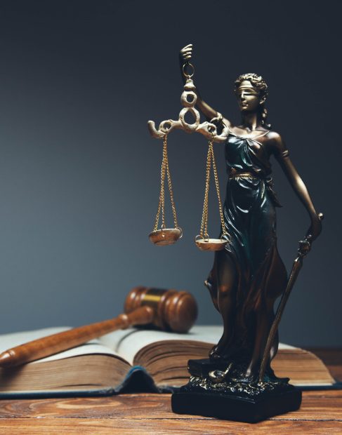 Lady Justice, law library concept